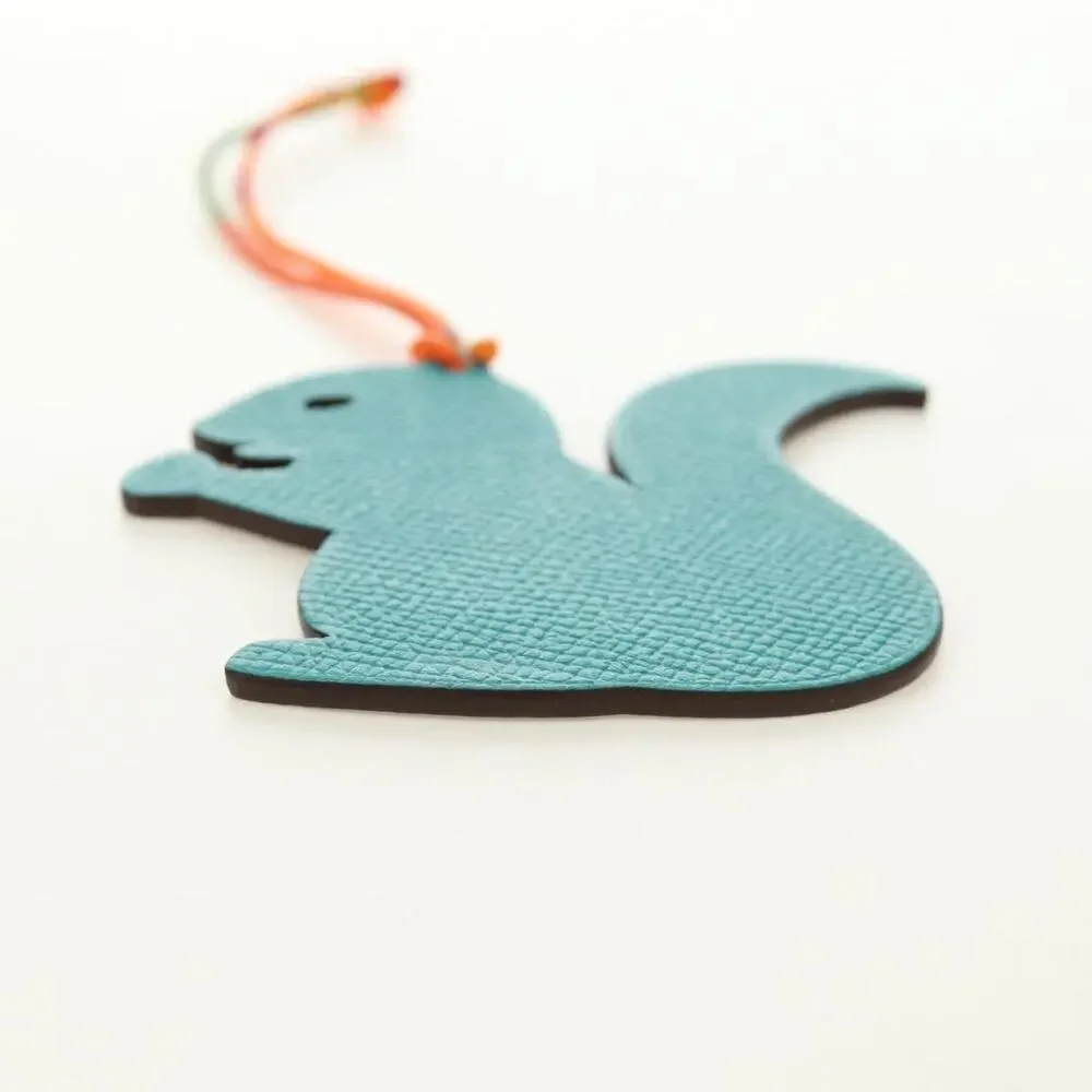 Hermes Leather Petit H Charm Green